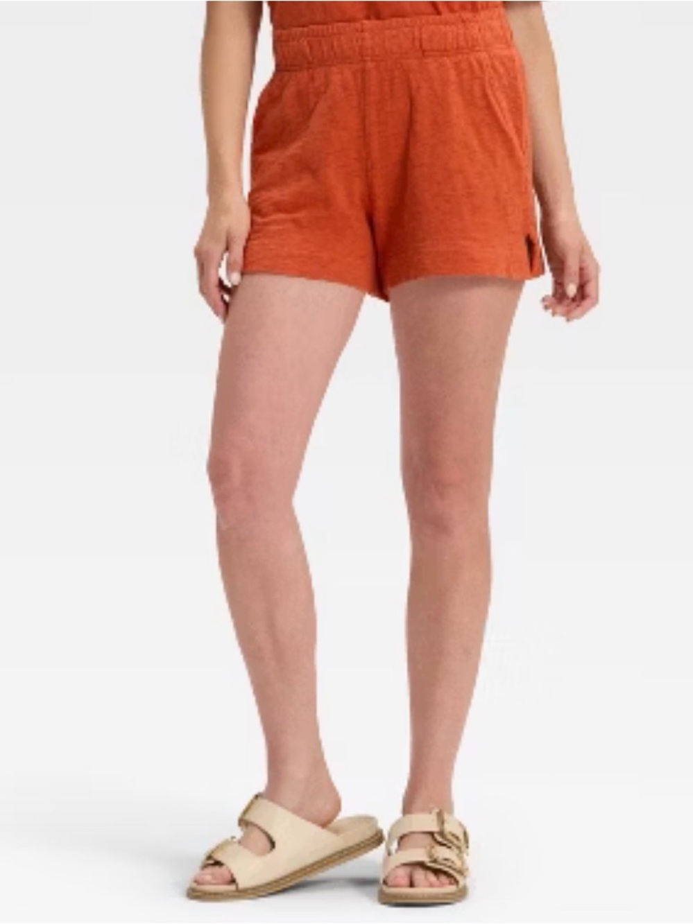 Universal Thread Rust Orange Terry Elastic-Waist Athletic Shorts Size S